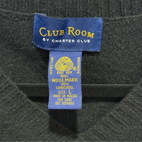 Club Room Wool Sweater Vest L Lambswool Knit Preppy Academia Minimalist Layer - Picture 7 of 12